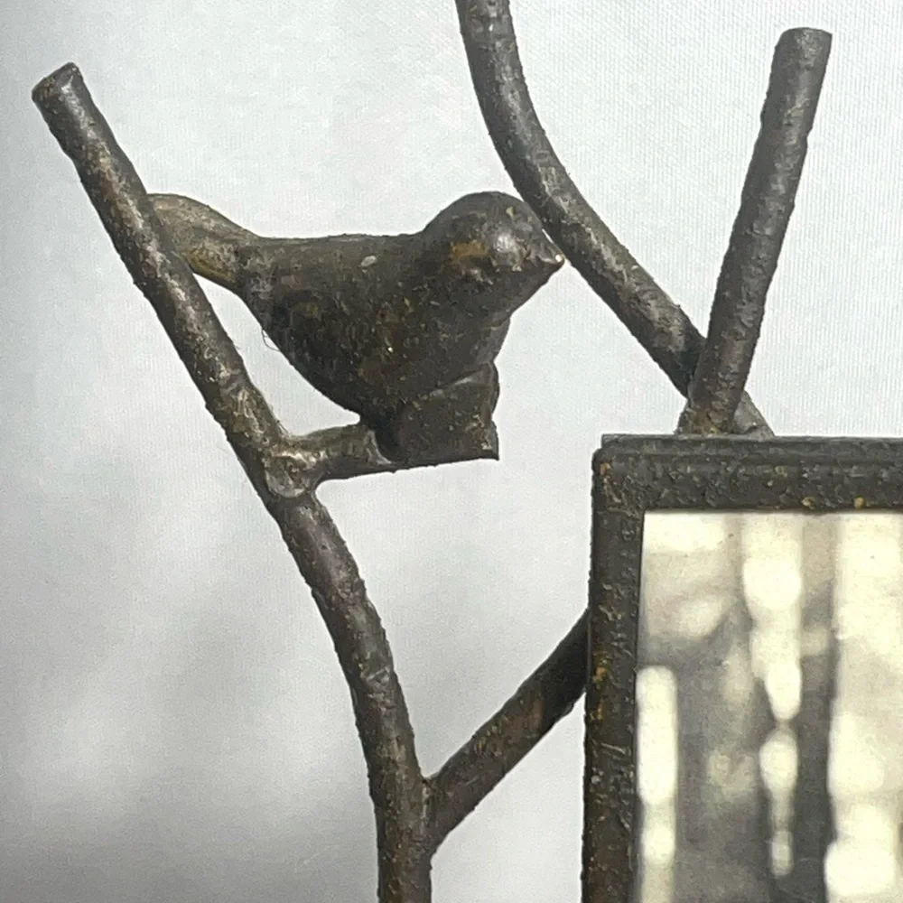 Creative Co-Op Black Bird Branch Photo Frame Set Metal Rustic New Rare Unique